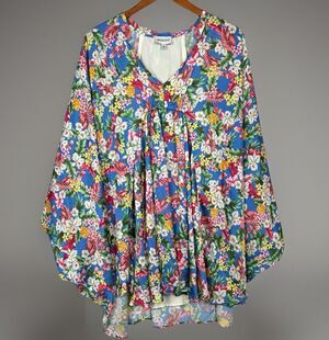 Maisie Caftan Kimono Floral Sz M Boho Lined Resort Cruise Beach Vacation - USA